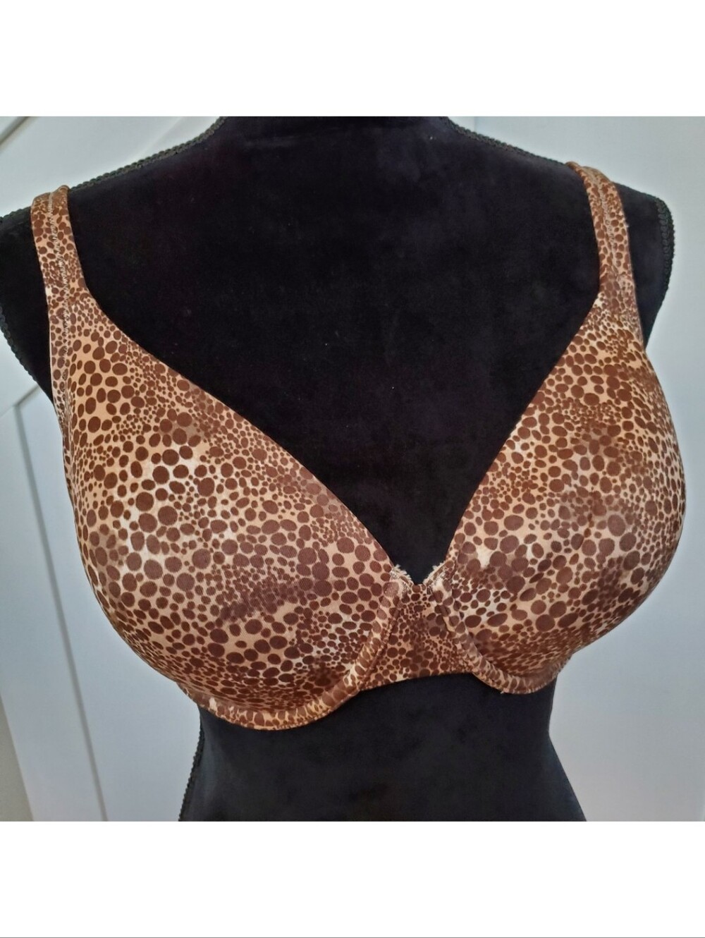 Brown Animal Print Full-Coverage T-shirt BRA
